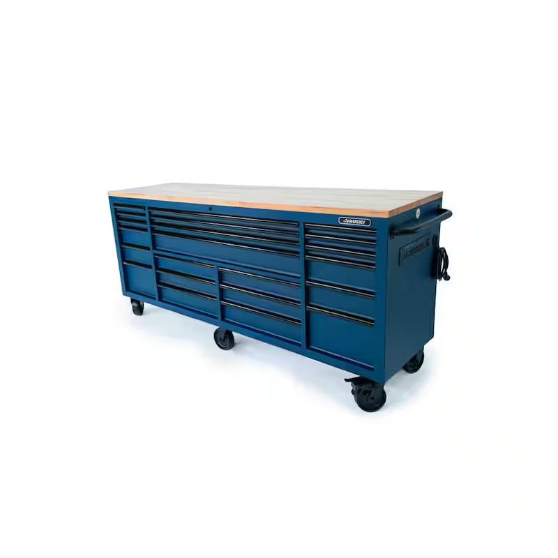 Heavy Duty 84 in. W Matte Blue Mobile Workbench Cabinet R2072