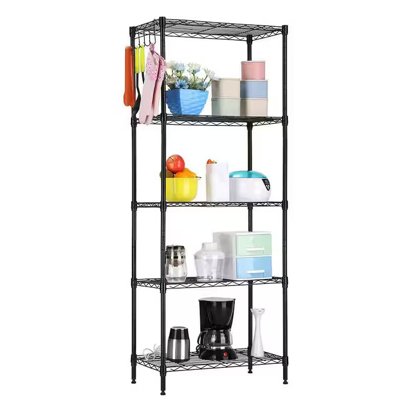 Black 5-Tier Heavy Duty Steel Storage Shelving Unit N67953