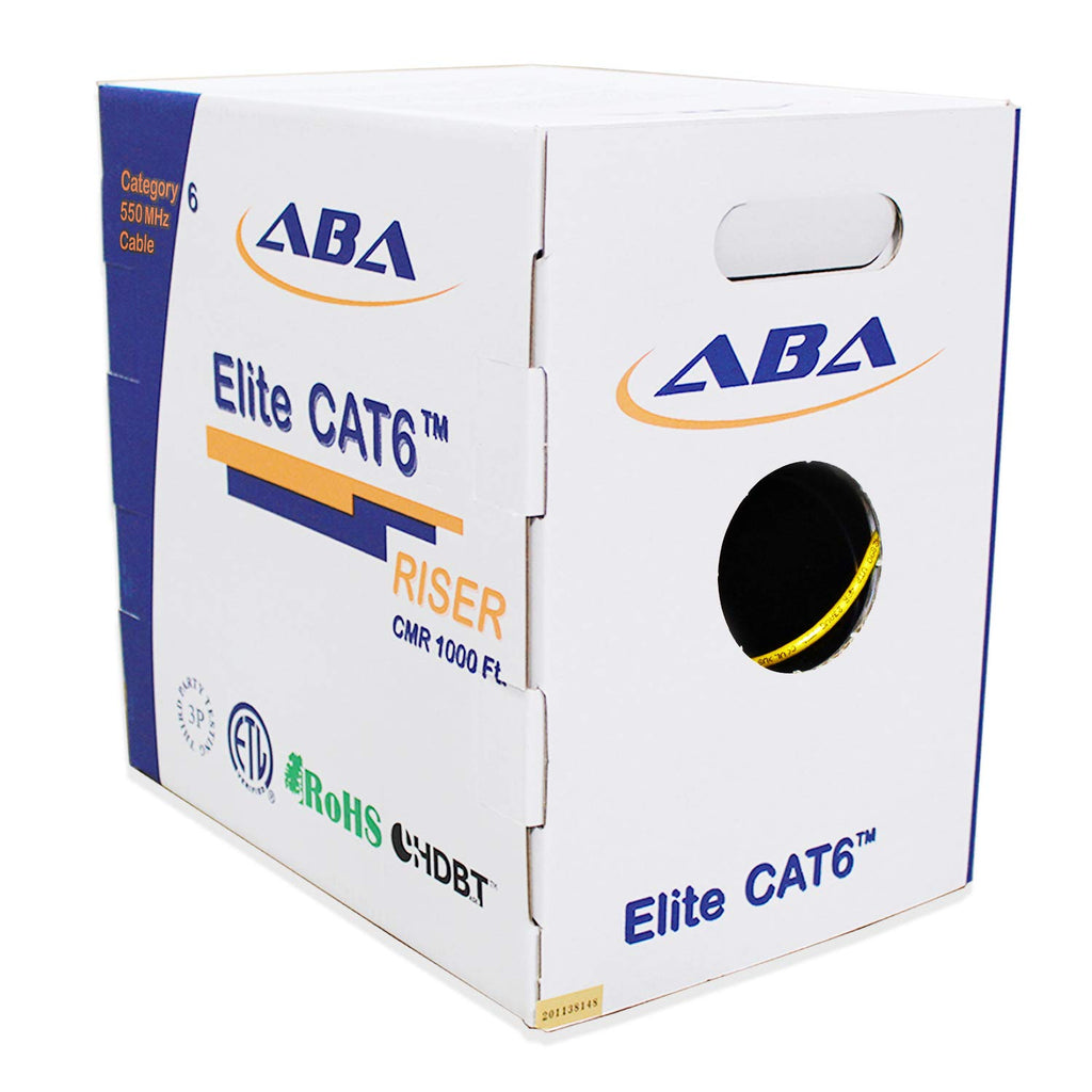 White 1000ft Cat6 Riser UTP 23AWG Bare Copper Ethernet Cable T911368