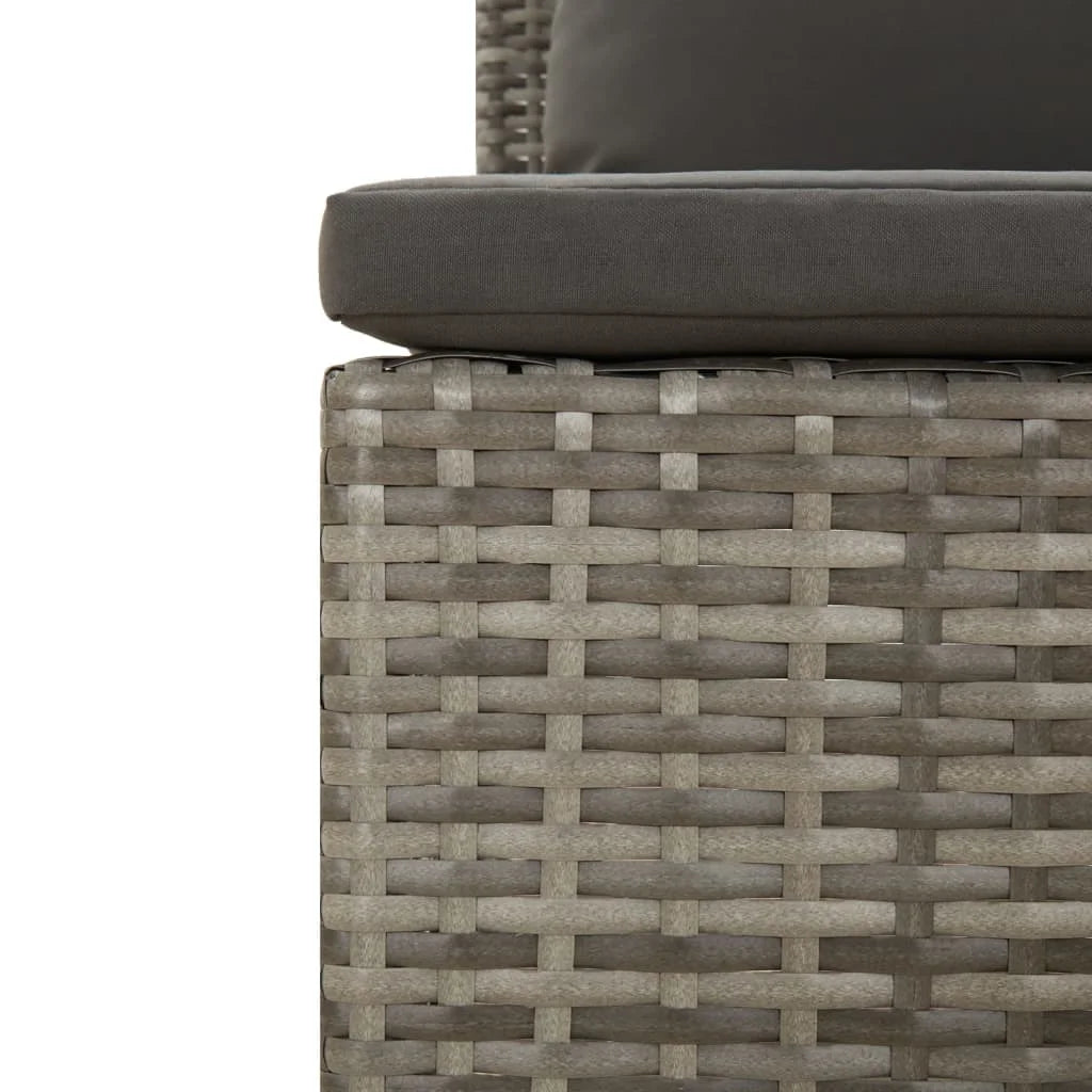 Gray Poly Rattan Patio Sofa with Cushion R855775