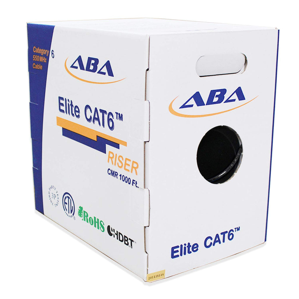 White 1000ft Cat6 Riser UTP 23AWG Bare Copper Ethernet Cable T911368