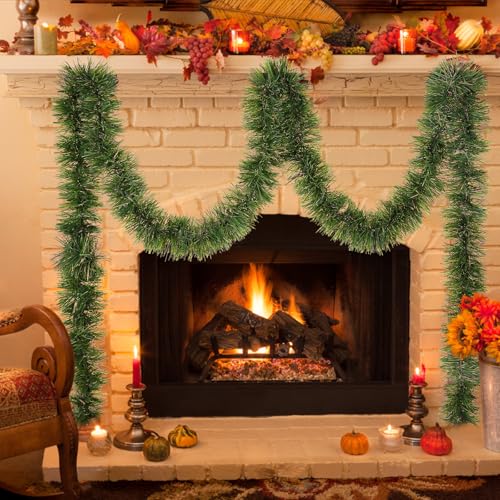 50 Ft Non-Lit Green Tinsel Garland L590