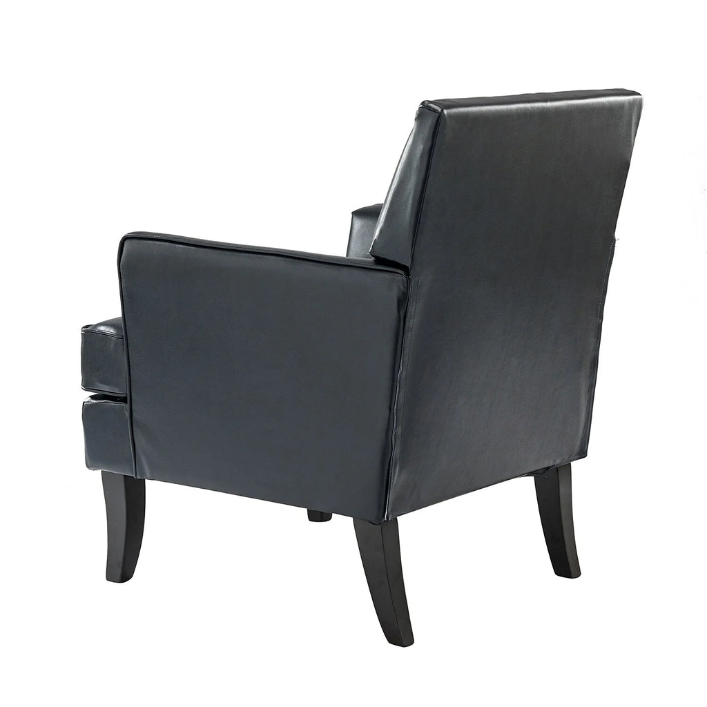 Polyester Accent Chair with Solid Wooden Legs Set of 2 U380111