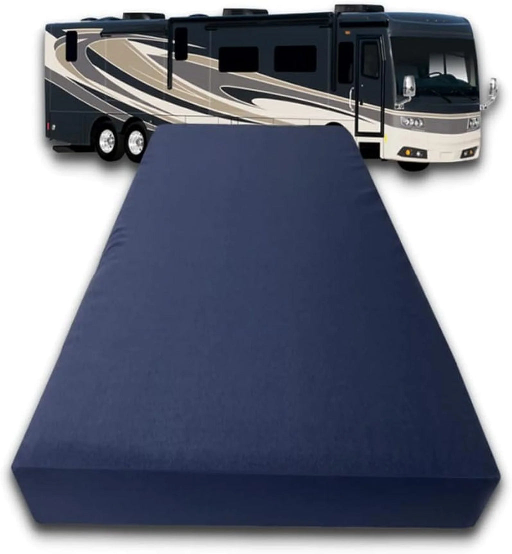 High Density Foam RV Mattress Replacement With Canvas Navy Cover C4154