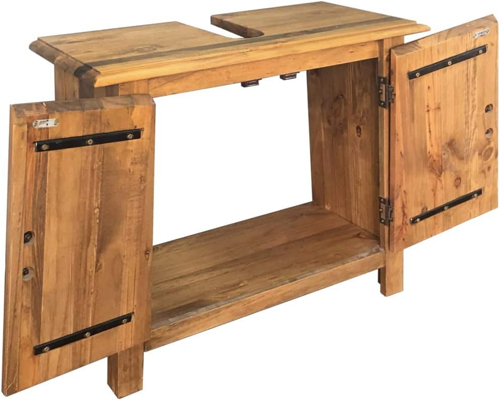 Solid Recycled Pinewood Bathroom Vanity Cabinet Y785463