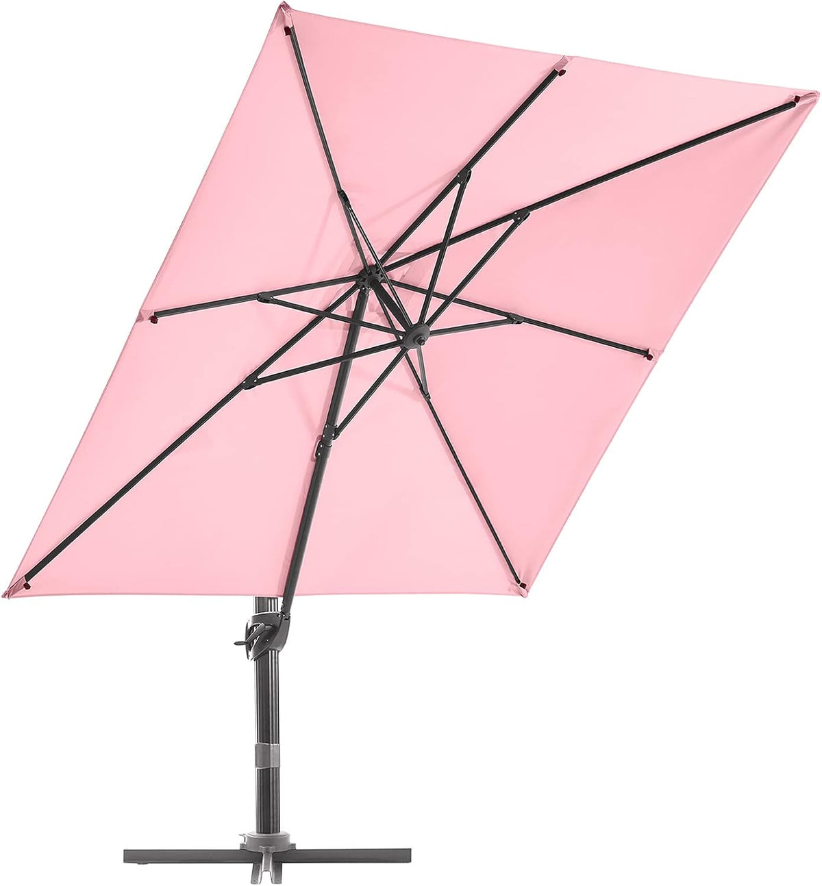 Beige 9x9 FT Square Cantilever Aluminum Outdoor Umbrella W289