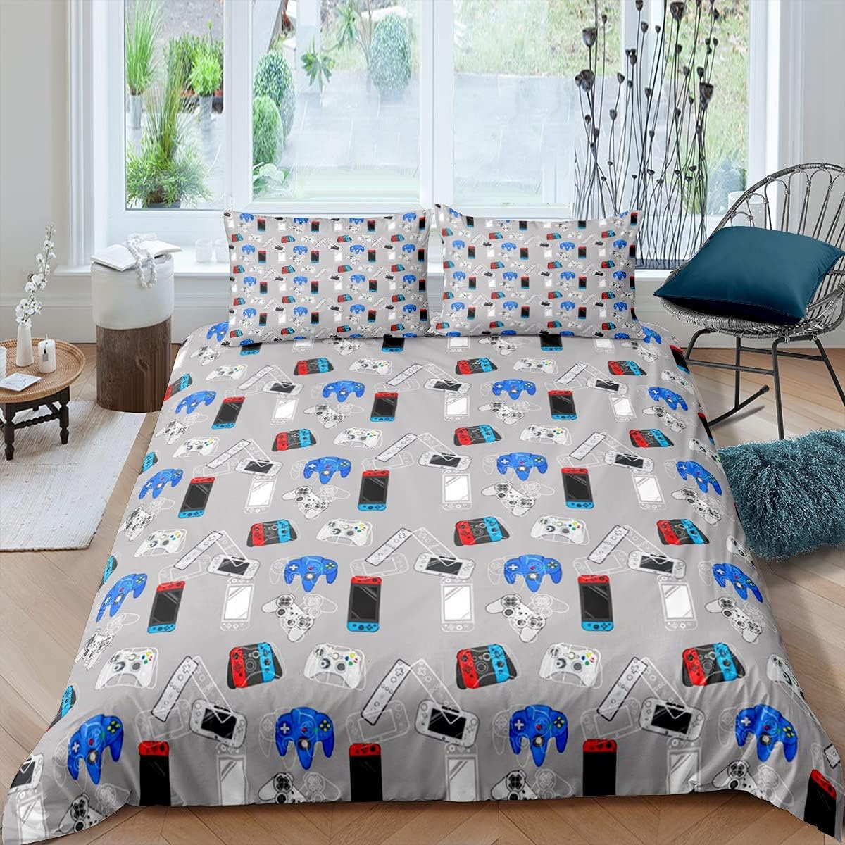 Black White Twin Size Kids Soccer Comforter Cover Bedding Set F782219