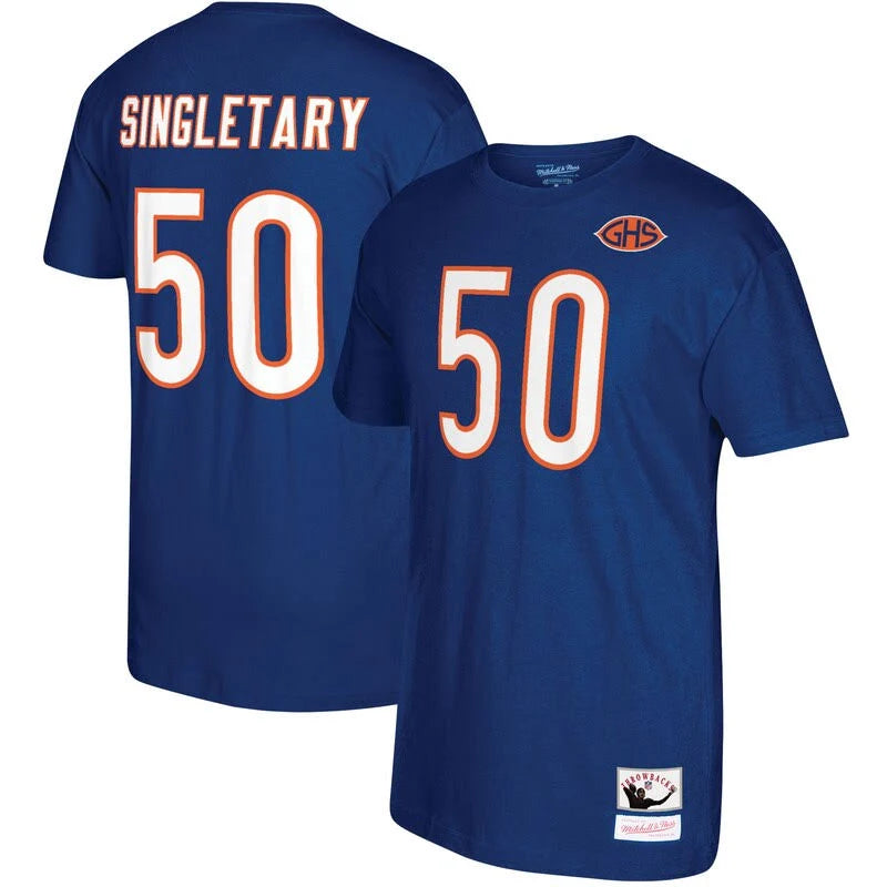 Navy Throwback Player Name Number T-Shirt A68958