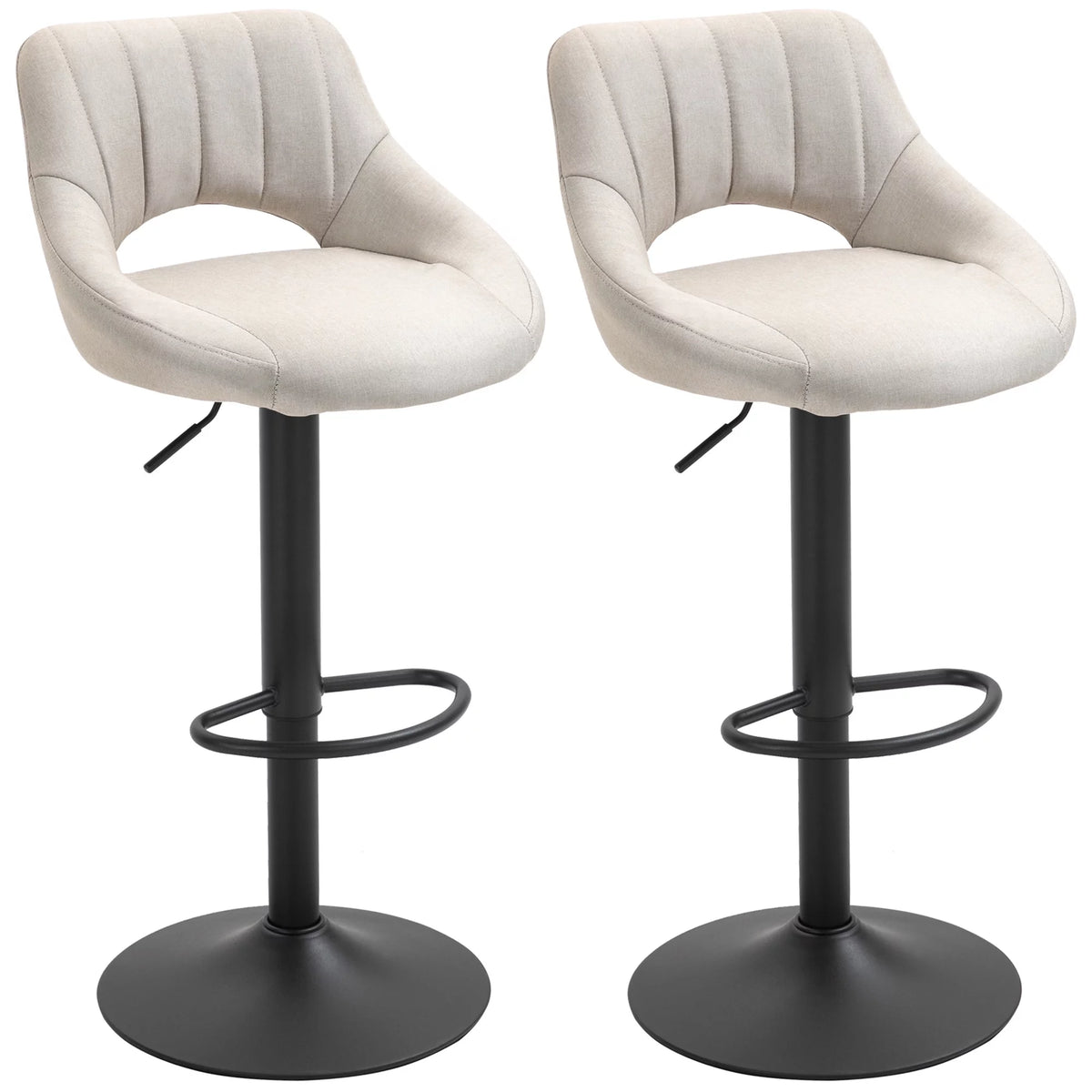White Adjustable Height Swivel Bar Stool Set of 2 K462