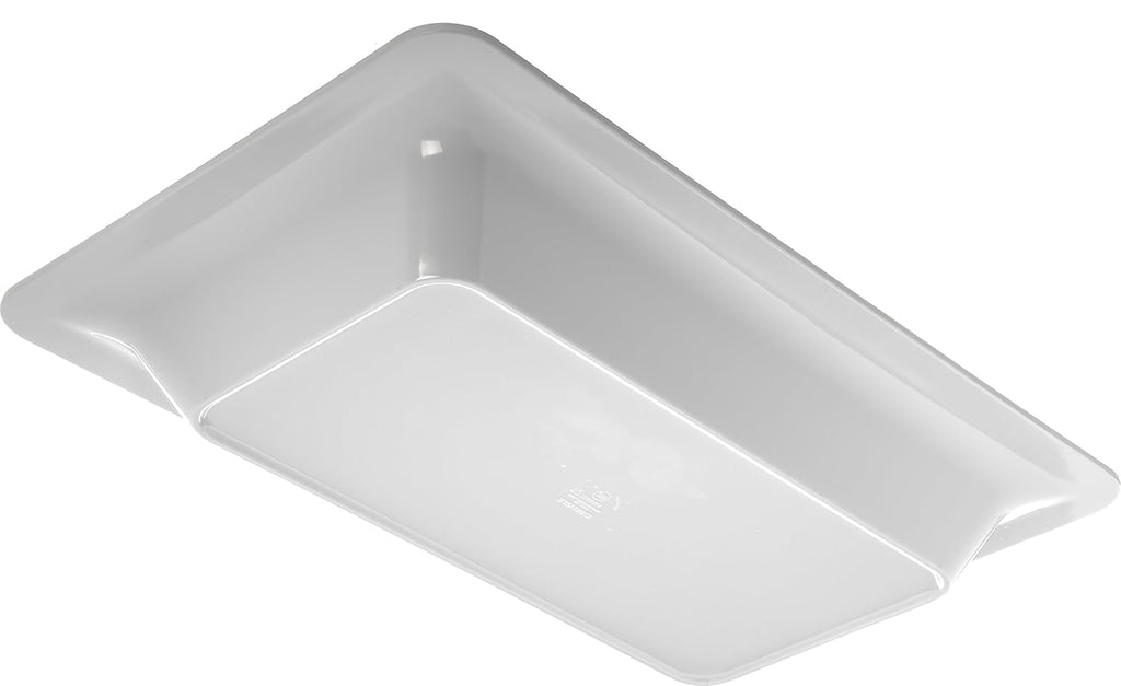White Melamine Full Size Food Pan, 4 qt Capacity, Case of 6 D870801