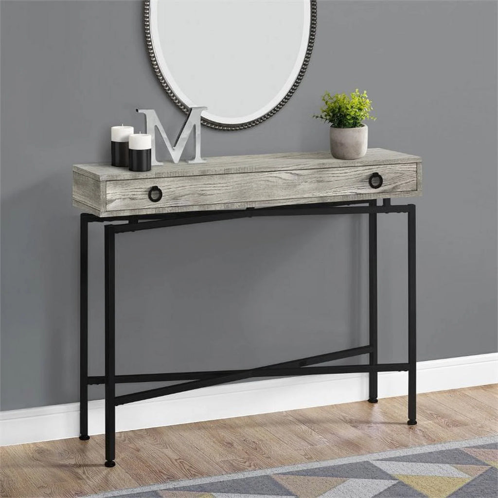 42" Mid Century Modern Wood Top Console Table G95743