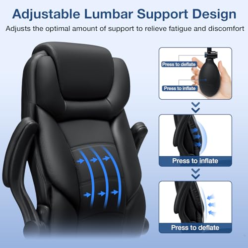 Big and Tall 450lbs Leather Ergonomic Office Chair Q568