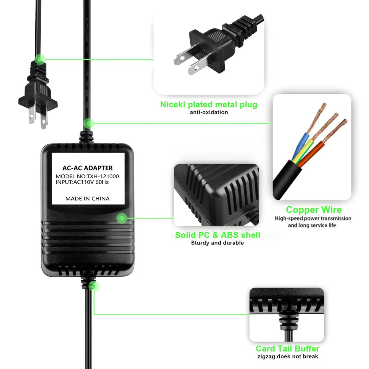 12V AC/AC Adapter Power Supply Charger R9604