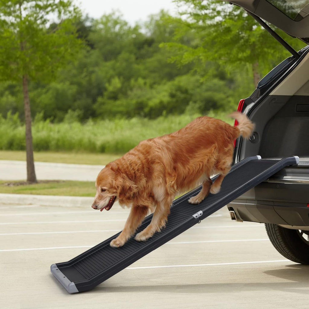 Folding Pet Ramp with Side Rails, 63 L x 14.75 W, Black U1887