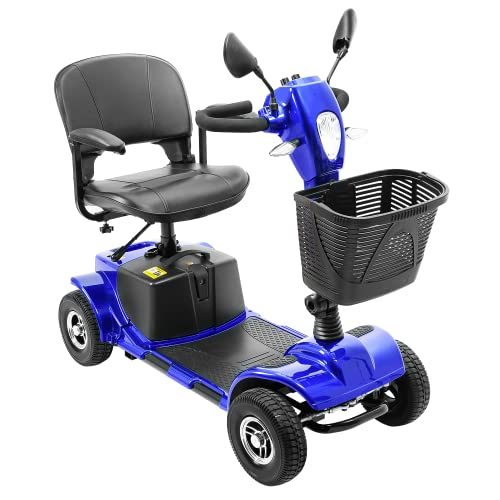 Blue 4 Wheel Power Mobility Scooter with Basket K393070