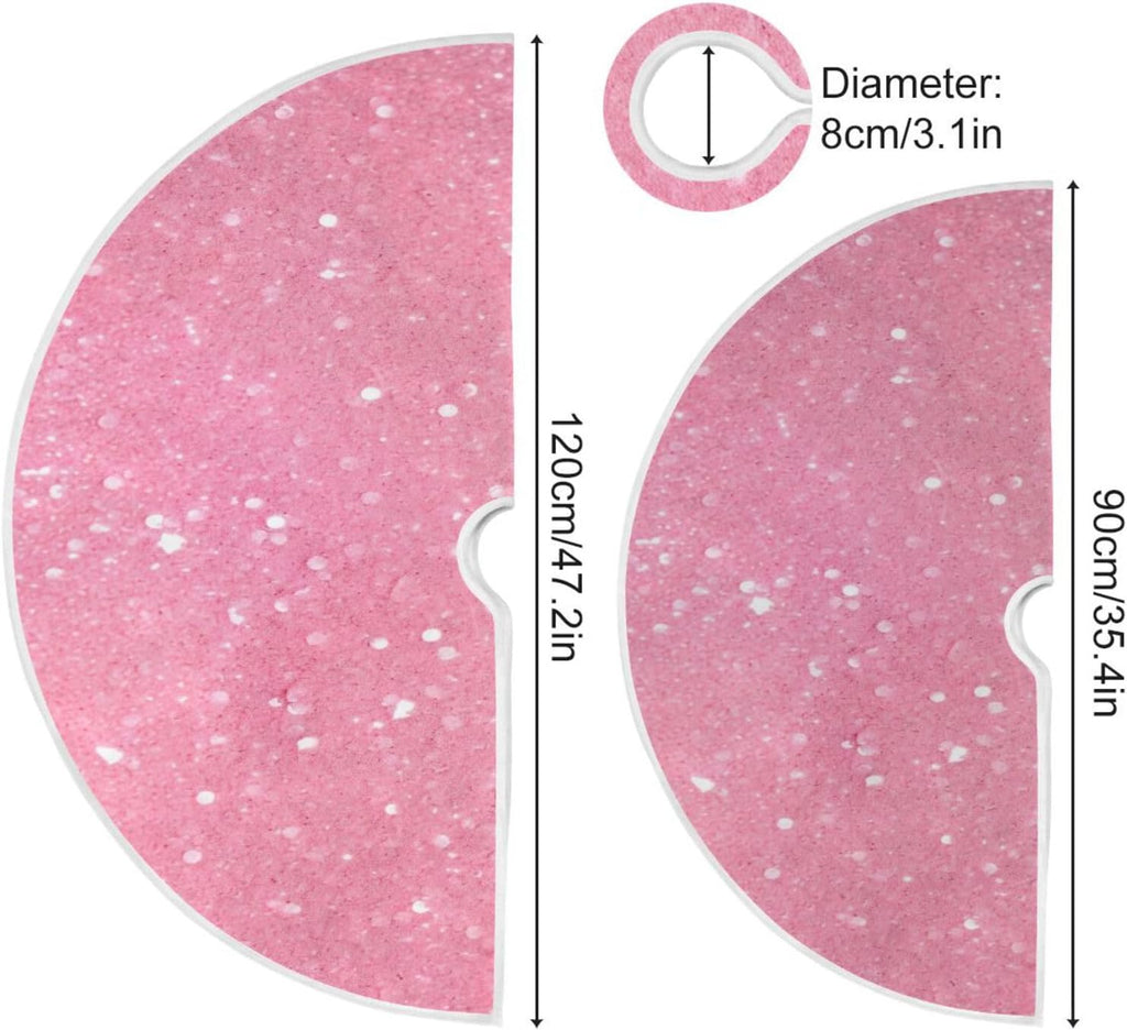 Glitter Blush Pink 47.2" Suede Christmas Tree Skirt M51601