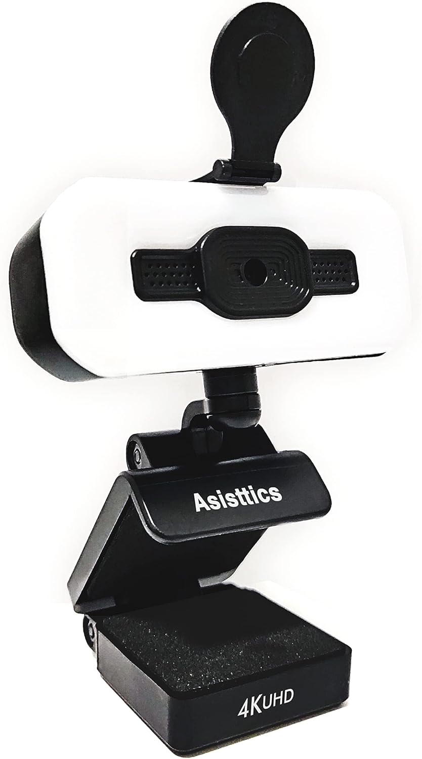 4K Webcam with Microphone and Ring Light E7918