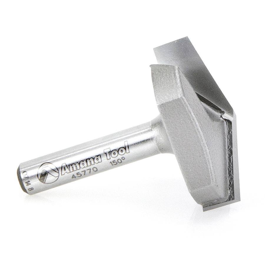 Carbide Tipped V-Groove 150 Deg x 1-1/4 Dia x 7/16 x 1/4 inch Shank L242804