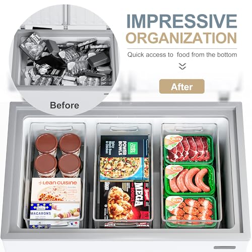 8 PACK Clear Stackable Storage Bins with Side Handles T905