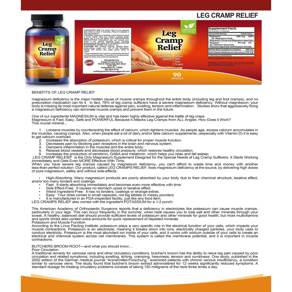 Natural Leg and Foot Cramp Relief Capsules K20330