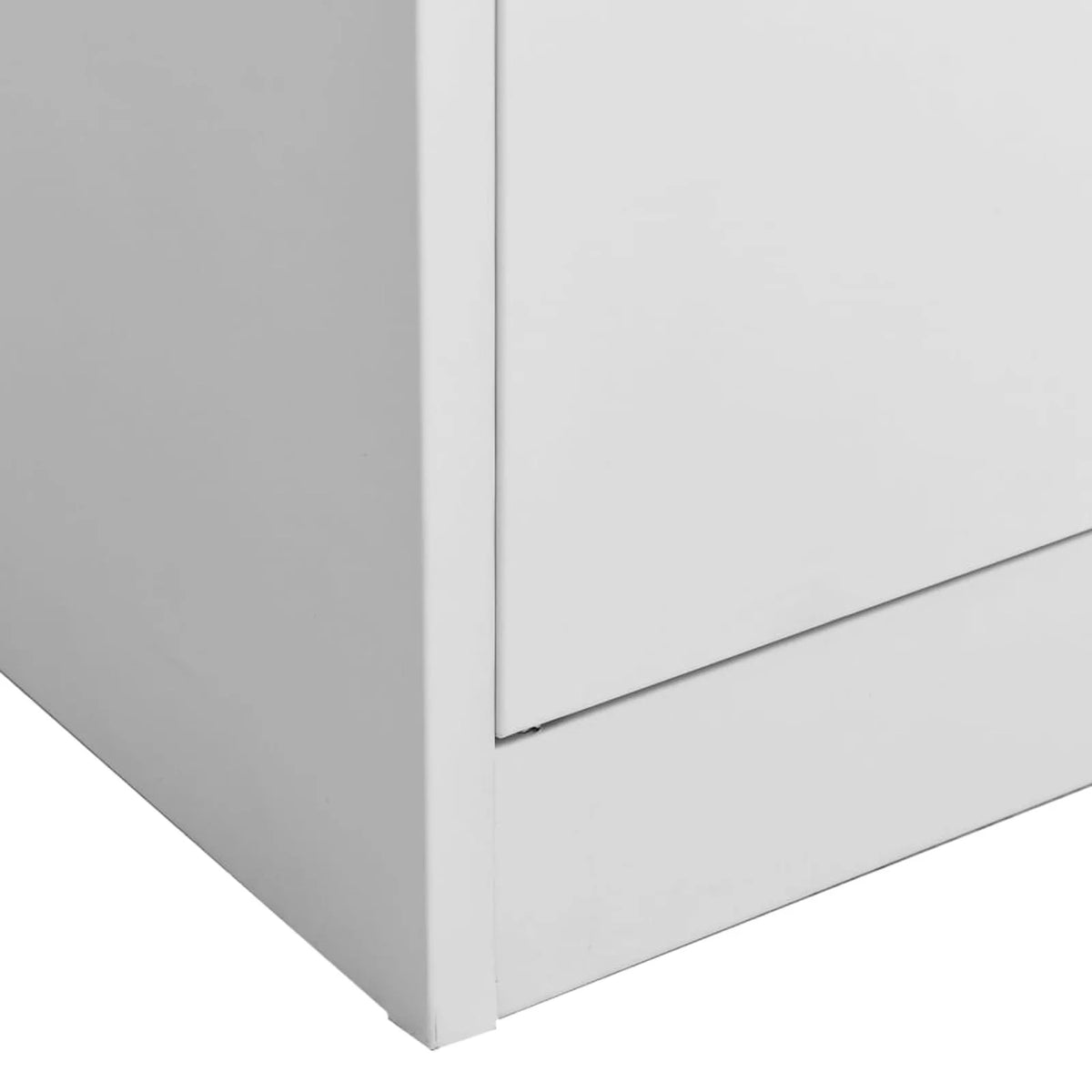 Light Gray Steel Office Cabinet with 4 Doors and Adjustable Shelves R4435