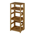 Medium Oak Wood 3-Shelf Standard Bookcase L976
