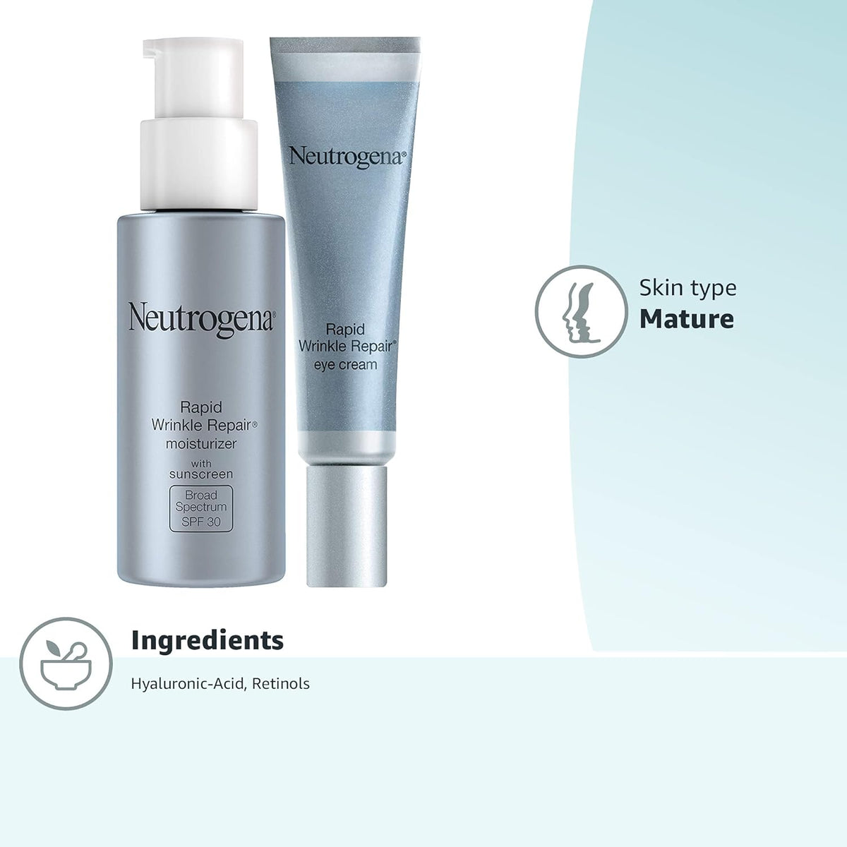 1 fl. oz Retinol Facial Moisturizer with SPF 30 Sunscreen & 0.5 oz Retinol Under-Eye Cream H934