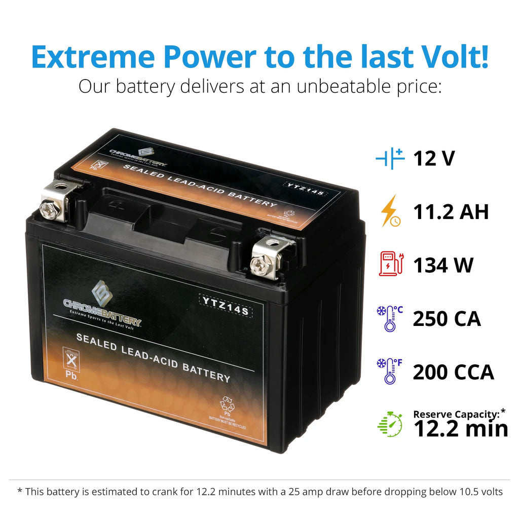 12 Volt 140 CCA Motorcycle Battery P5093