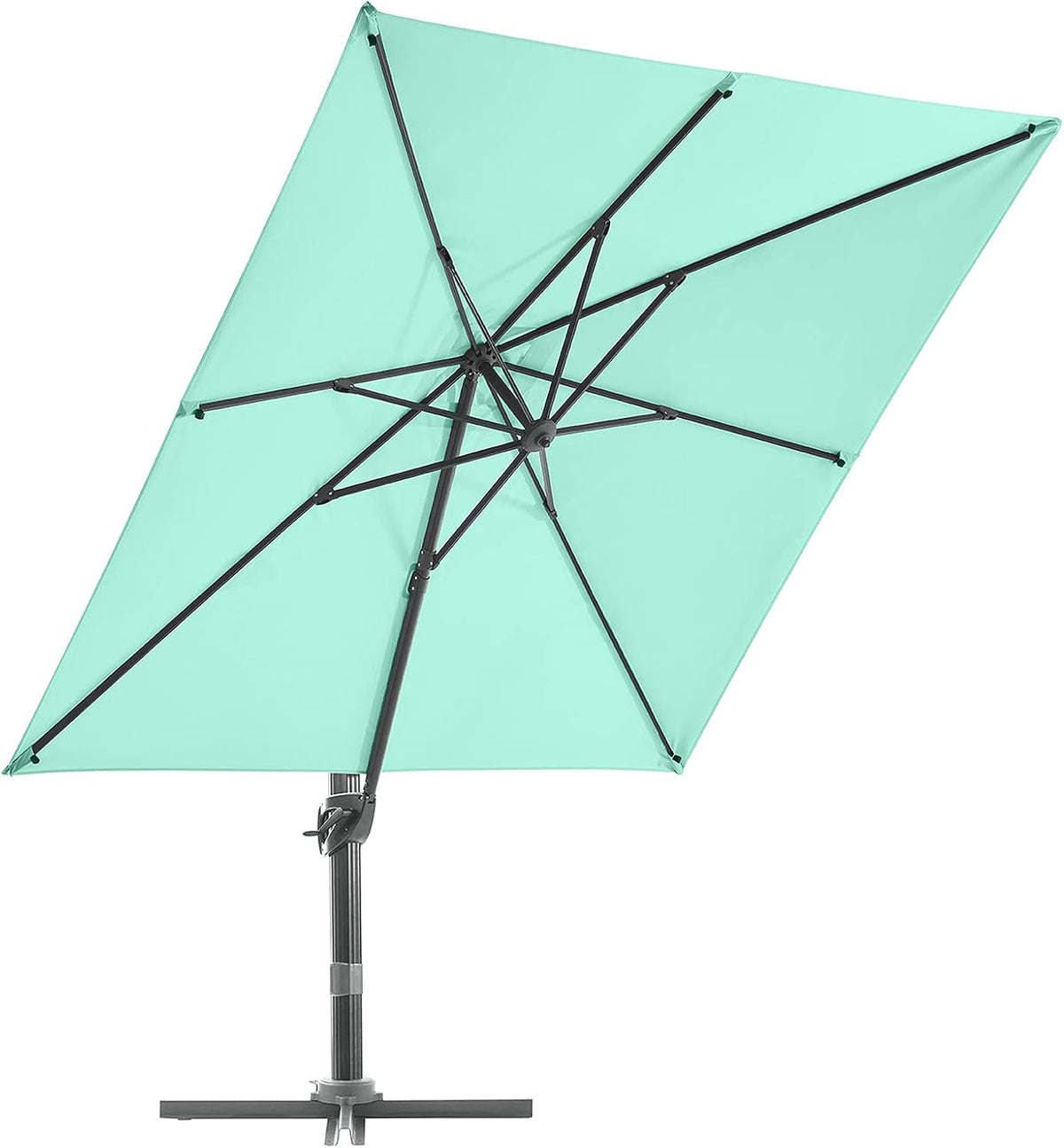 Beige 9x9 FT Square Cantilever Aluminum Outdoor Umbrella W289