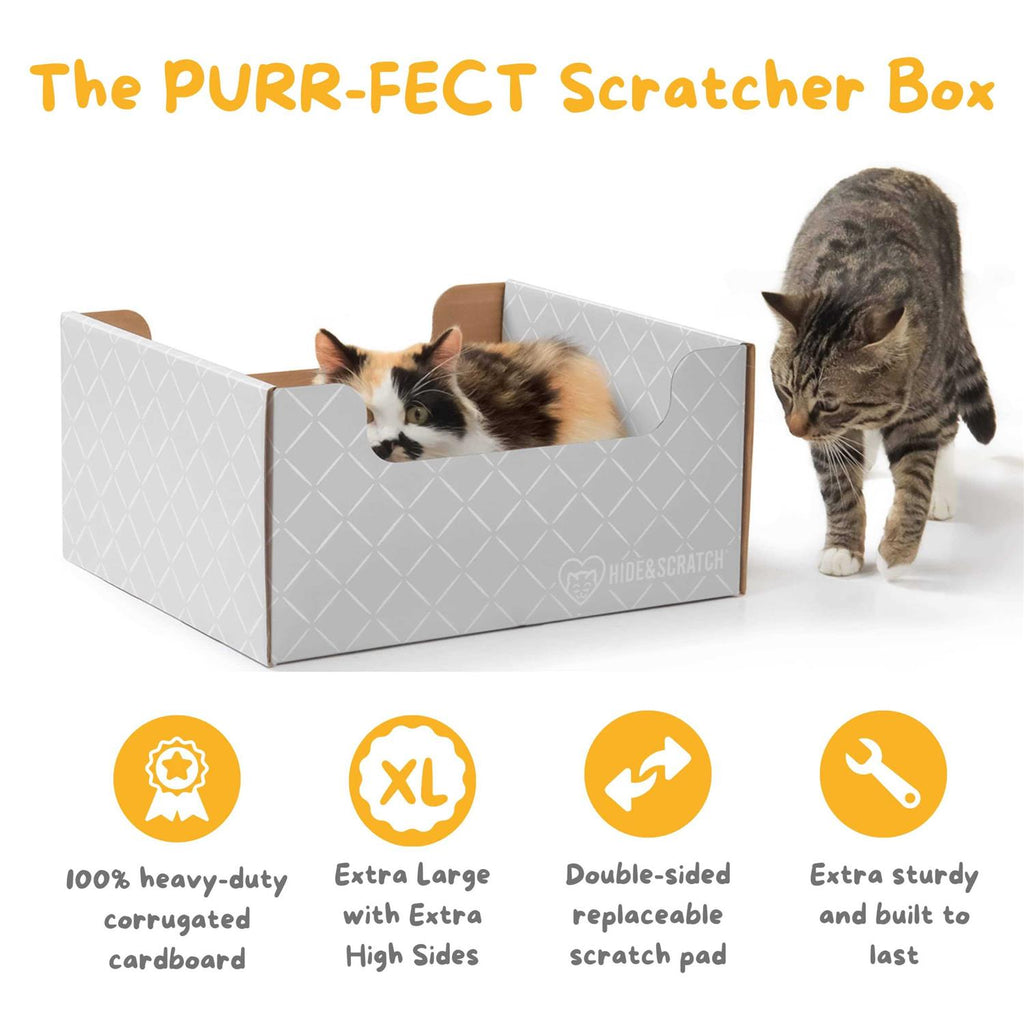 Extra-Large Heavy Duty Cardboard Cat Scratcher and Lounger Box Z682