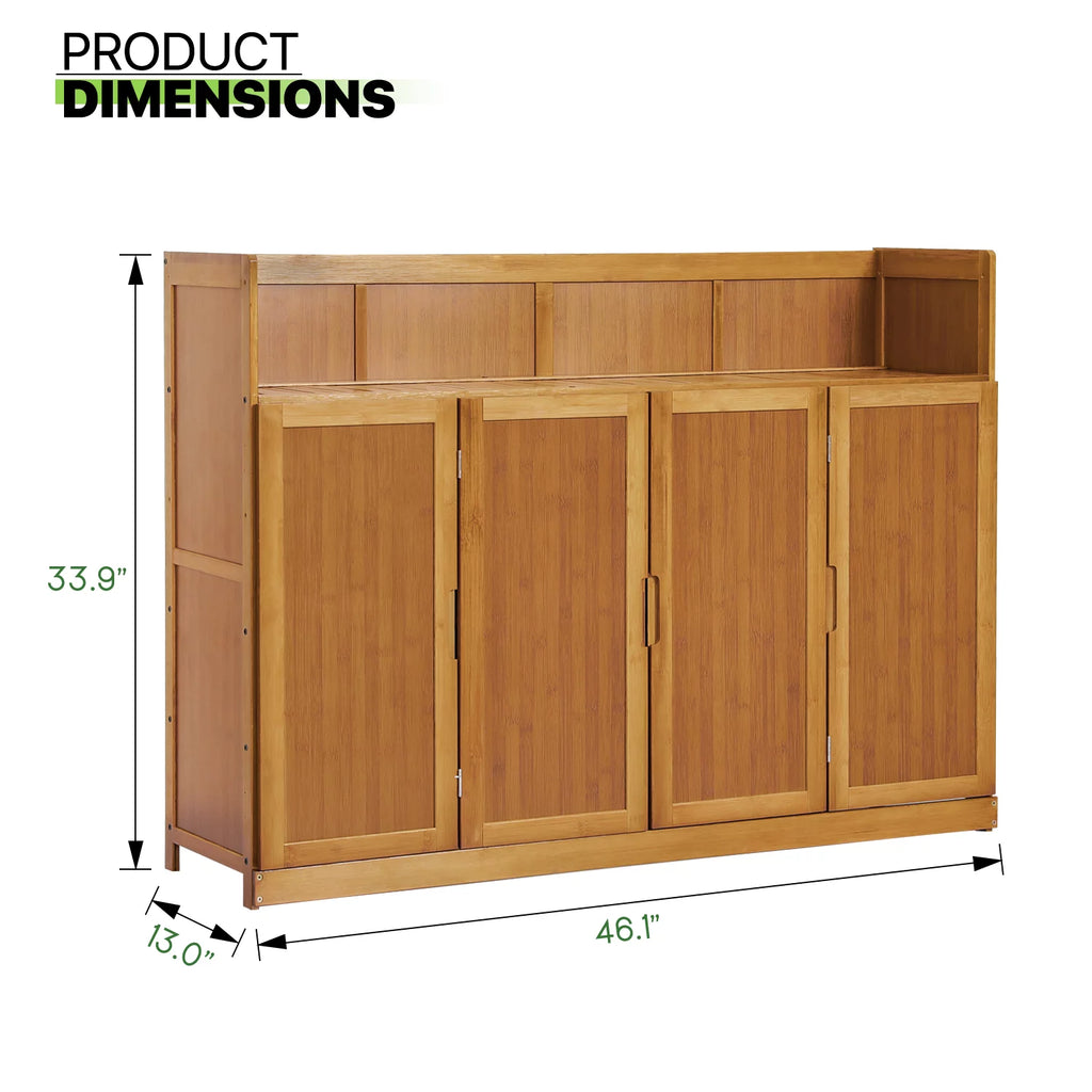 Bamboo 5 Tiers Shoe Cabinet with Door Z78679