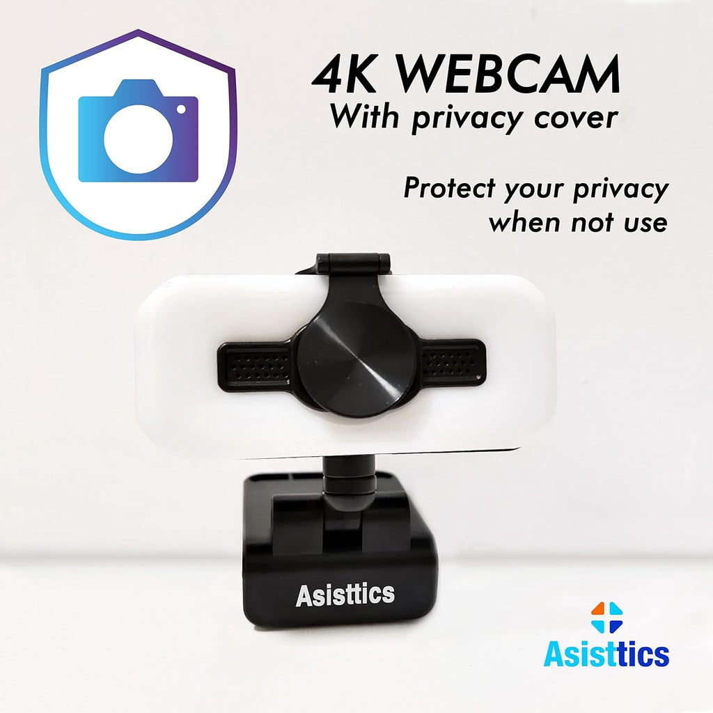 4K Webcam with Microphone and Ring Light E7918