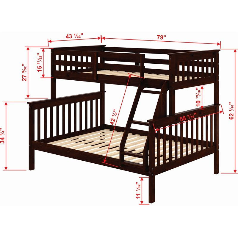 Dark Cappuccino Twin/Full Bunk Bed G26611