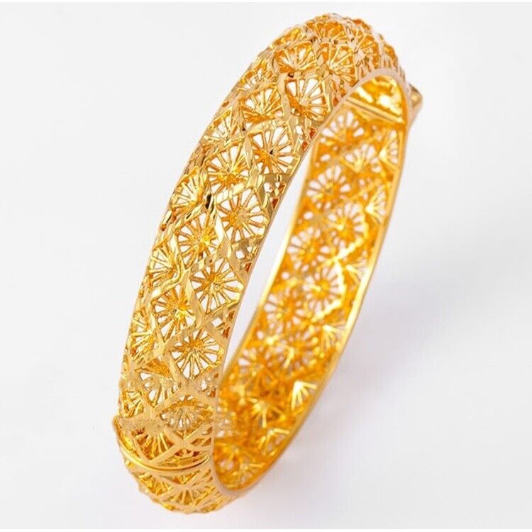 18k Gold Filled Over Silver Bangle Bracelet T647345