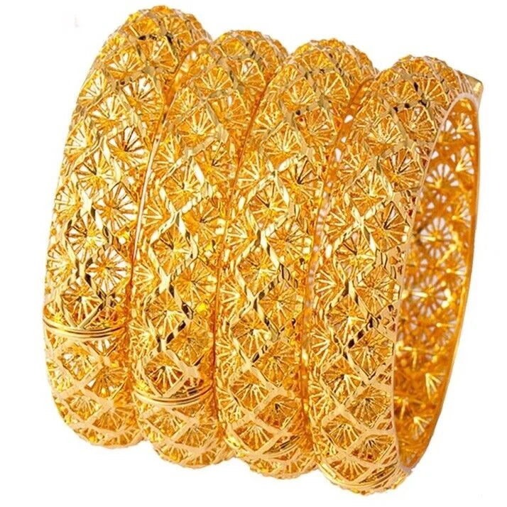 18k Gold Filled Over Silver Bangle Bracelet T647345