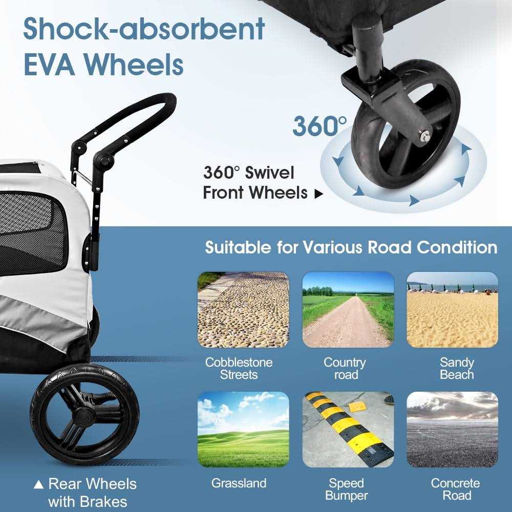 Foldable Pet Stroller with 4 Wheels H39754