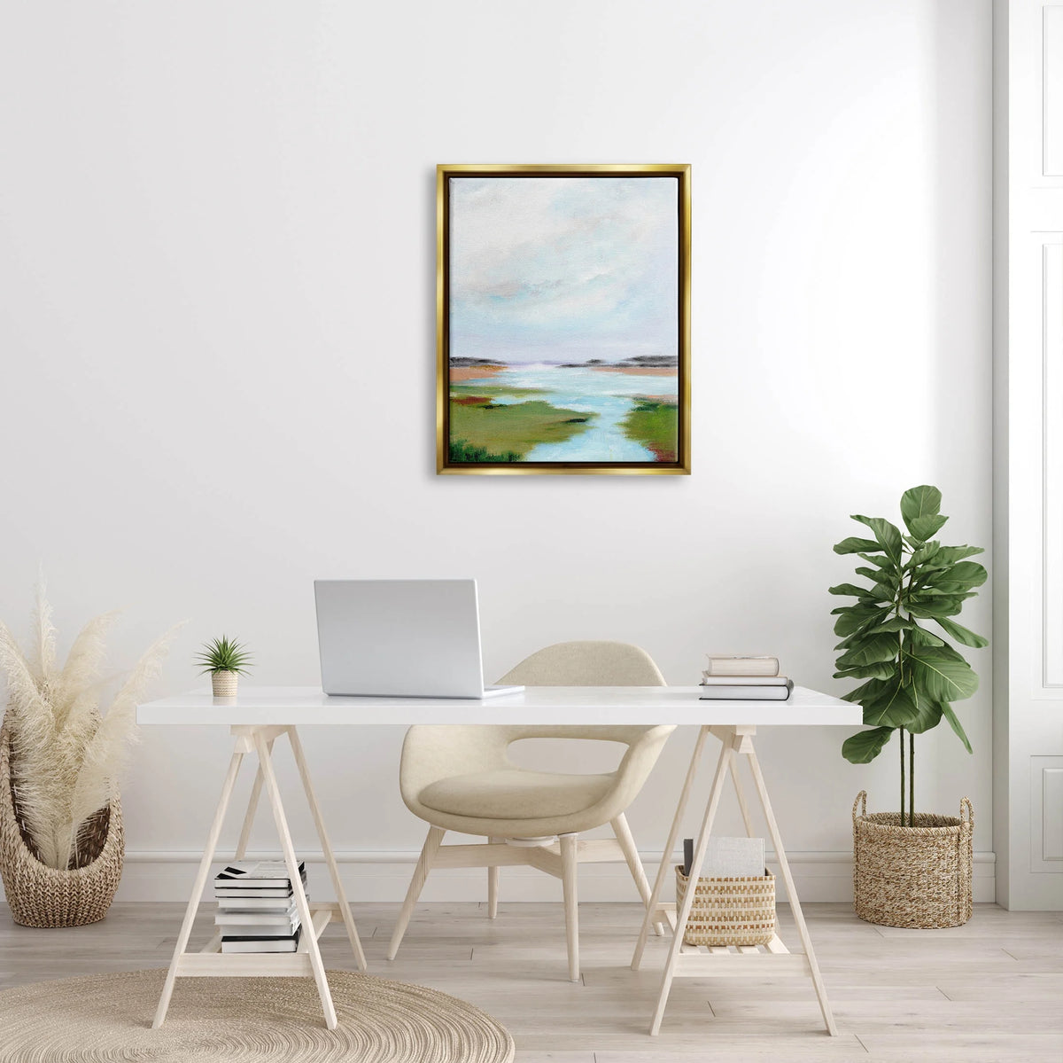 Metallic Gold Framed Canvas Print Wall Art P51541