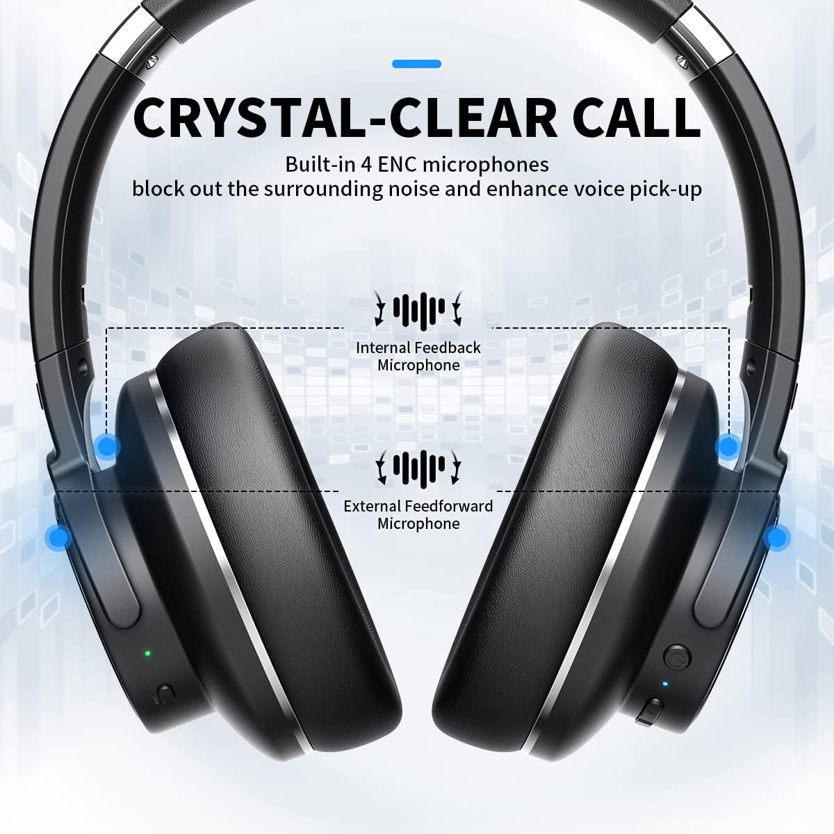 Wireless Over Ear Headphones with Active Noise Cancelling L268