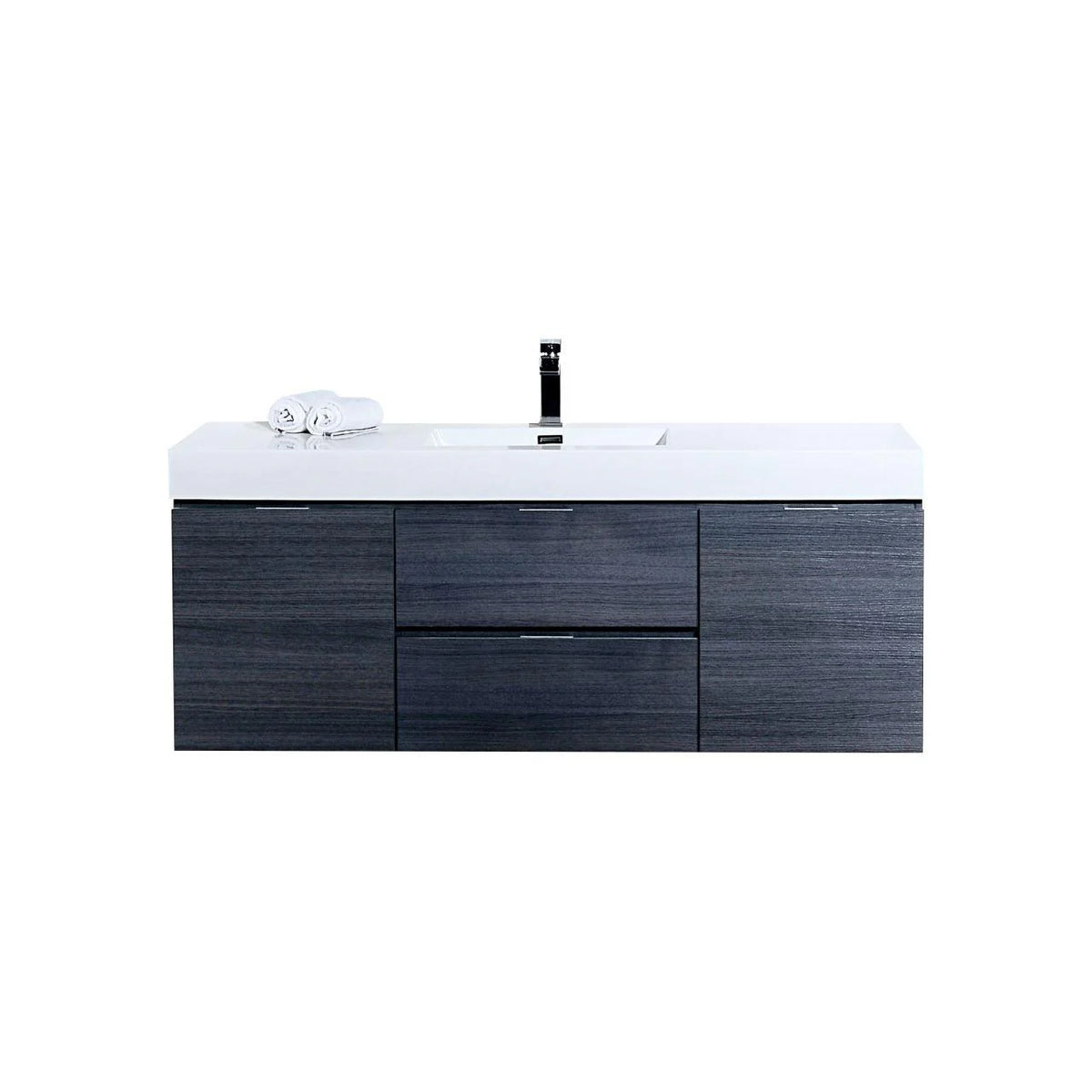 60 in. Single Sink Wall Mount Gray Oak Bathroom Vanity X635