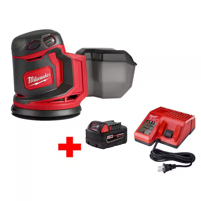 18V Cordless Random Orbit Sander with Battery and Charger J3668