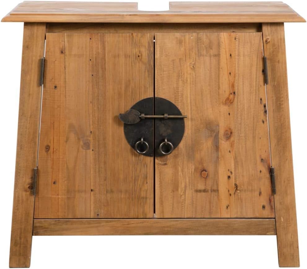 Solid Recycled Pinewood Bathroom Vanity Cabinet Y785463