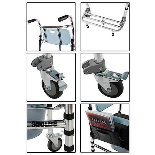 4-in-1 Bedside Commode Chair with Arms & 4 Brakes, Weight Capacity 300lbs G12450