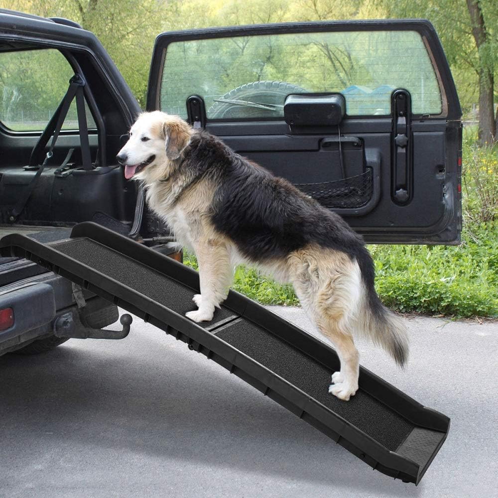 Folding Pet Ramp with Side Rails, 63 L x 14.75 W, Black U1887