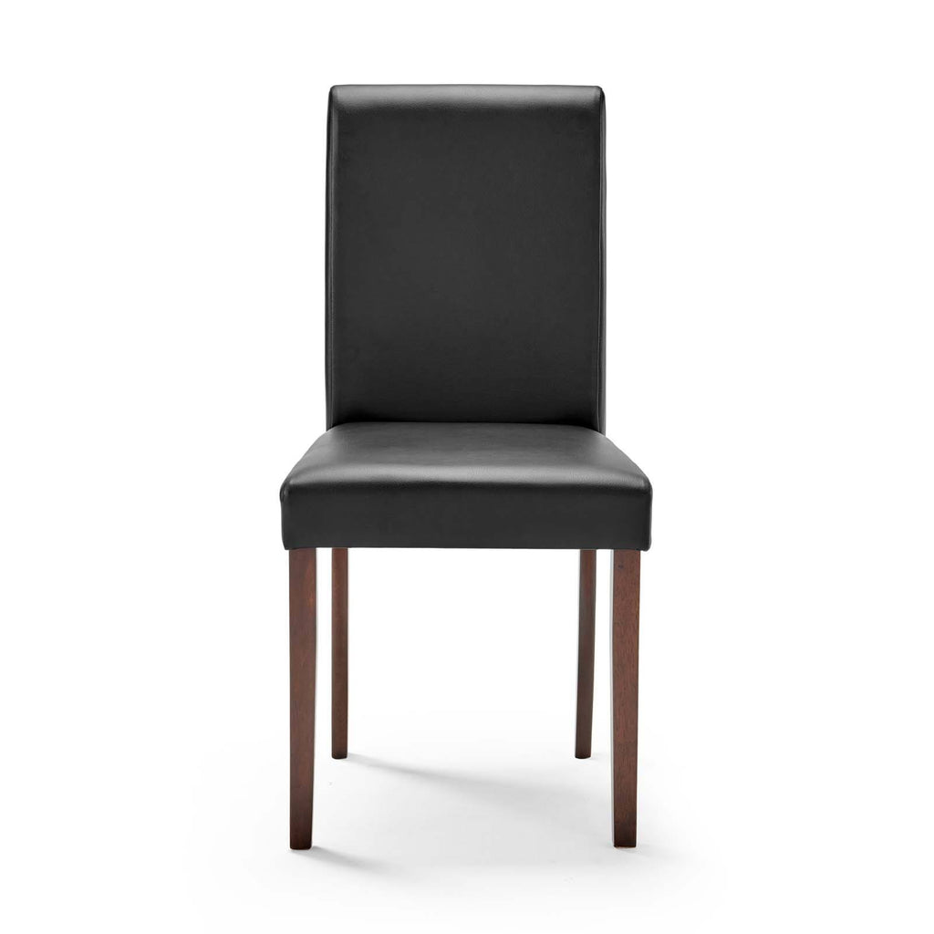 5 Piece Faux Leather Dining Set Cappuccino Black V70314