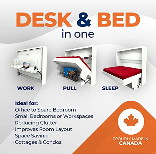 Queen Horizontal Murphy Bed with Desk Z1995