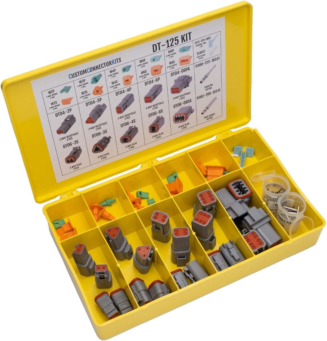 Gray Automotive Electrical Connectors 14-20 Gauge 125 Piece Kit with Crimp Tool G8866