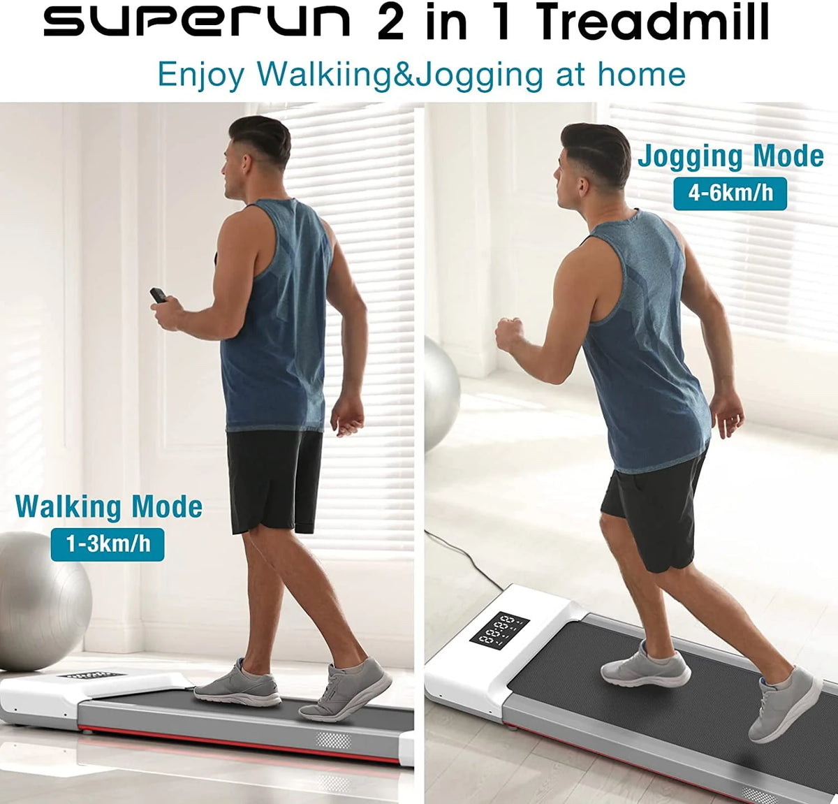 2.5Hp 300lbs Walking Pad Treadmill with Remote Control T650652