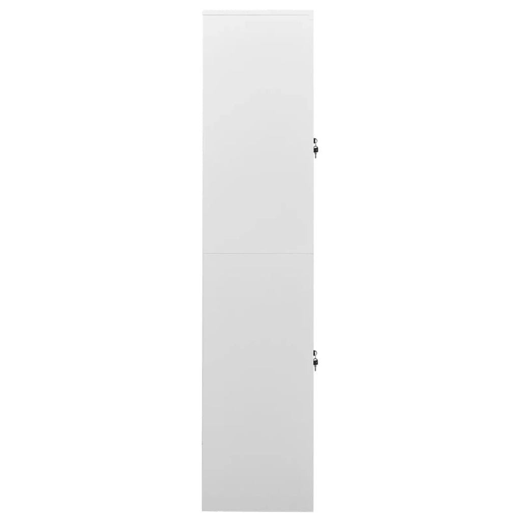 Light Gray Steel Office Cabinet with 4 Doors and Adjustable Shelves R4435