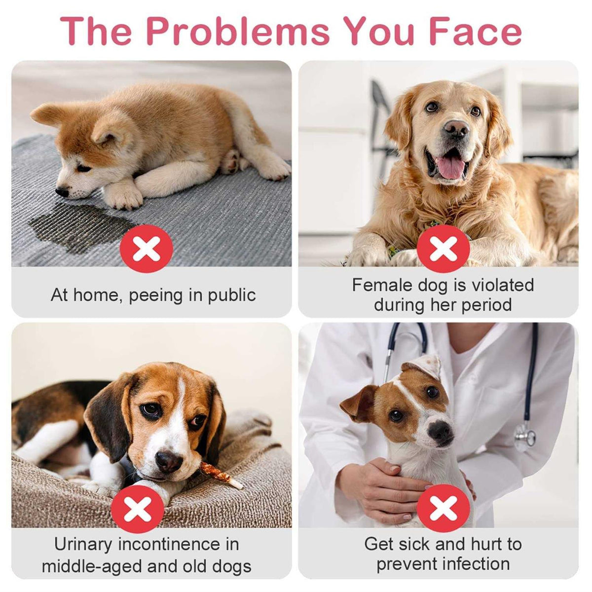 Disposable Female Dog Diapers with Adjustable Elastic Waistline M556232
