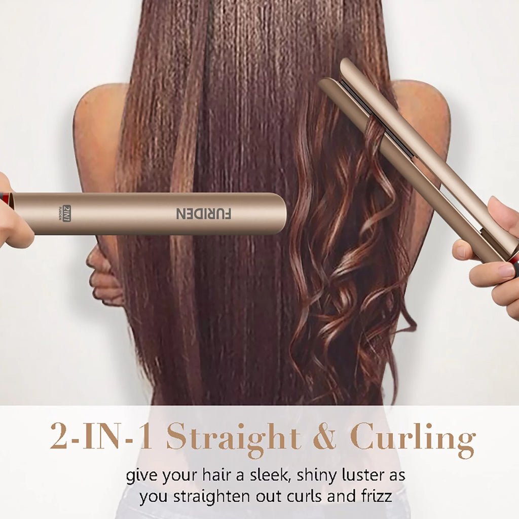Professional Salon Quality Hair Straightener and Curler 2 in 1 Flat Iron I242706